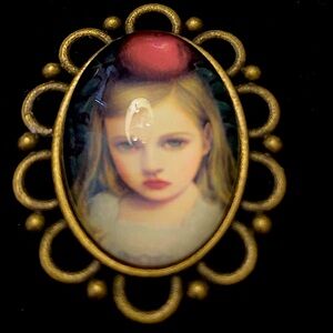 Vintage style Alice in Wonderland Oval Adjustable Ring